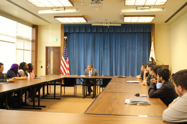 The Special Assistant to the Executive Secretary of Governor Jerry Brown, Mr Randall Winston, spent part of the afternoon with us discussing our communities. He’s a Harvard graduate who worked in China before coming to California. Even with all his accomplishments, Mr. Winston was very eager to talk with us. He took notes as we talked to him about the lack of quality parks for people of color in our communities. He thoughtfully asked us questions about what kinds of jobs would best suit young people when we told him about the need for youth employment. He encouraged us to go back to our communities and help more people to be active with their local governments.